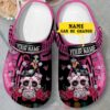 Personalized Breast Cancer Awareness Sugar Skull Custom Crocs Crocband Shoes