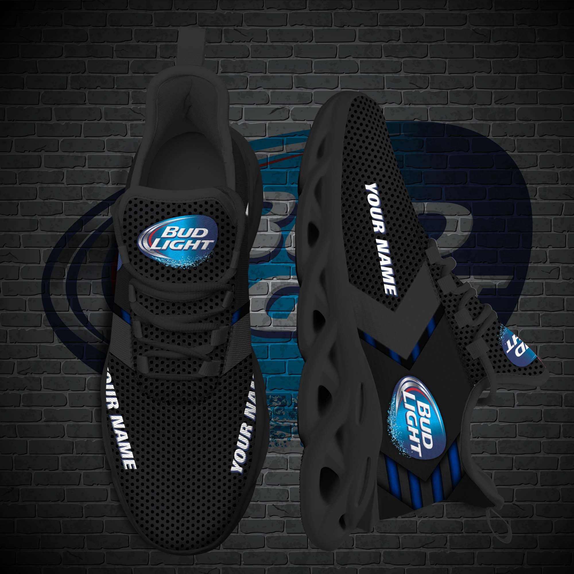 Personalized Bud Light Custom Clunky Max Soul Shoes Personalized Bud Light Custom Clunky Max Soul Shoes