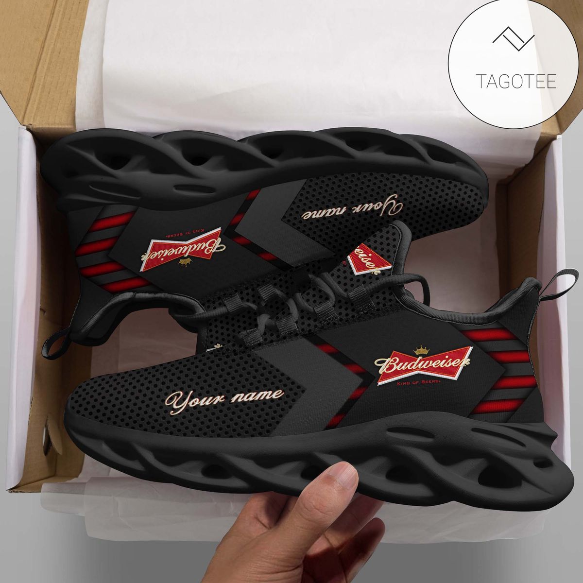 Personalized Budweiser Custom Clunky Sneakers Max Soul Shoes Personalized Budweiser Custom Clunky Sneakers Max Soul Shoes