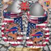Personalized Buffalo Bills American Flag Breaking Wall Crocs Clog Shoes