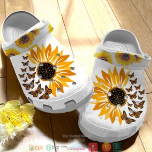 Personalized Butterfly Sunflower Crocband Shoes