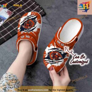 Personalized Chicago Bears Football Ripped Claw Crocs Clog Shoes