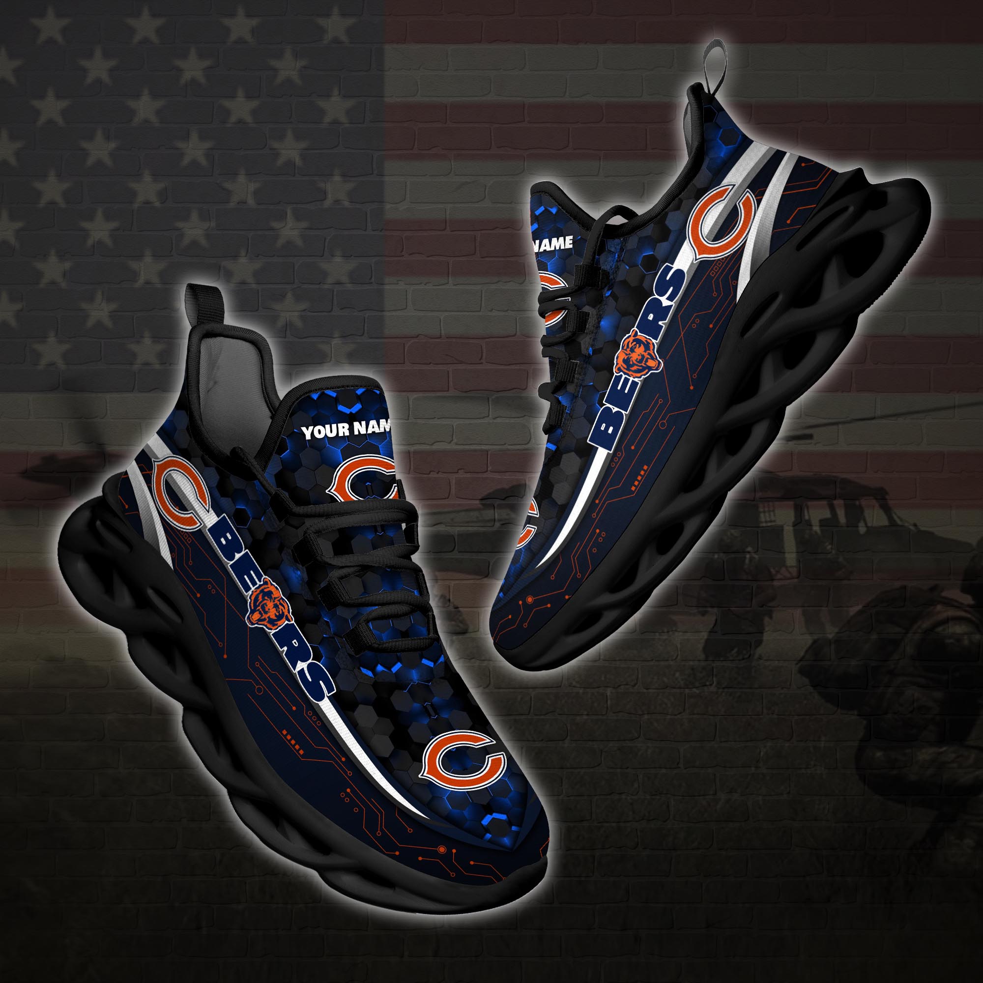 Personalized Chicago Bears Football Team Clunky Max Soul Shoes Personalized Chicago Bears Football Team Clunky Max Soul Shoes