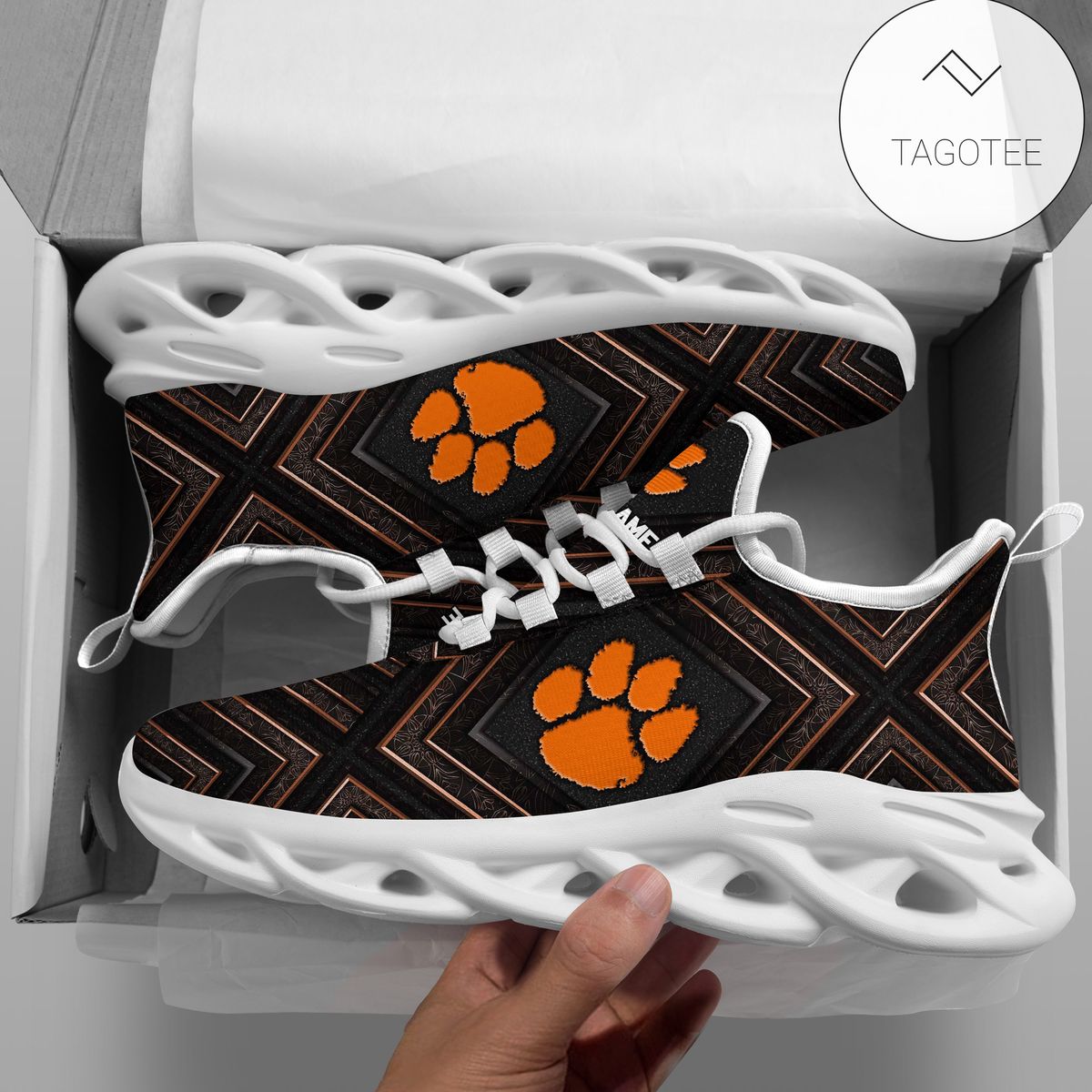 Personalized Clemson Tigers Clunky Sneakers Max Soul Shoes Personalized Clemson Tigers Clunky Sneakers Max Soul Shoes