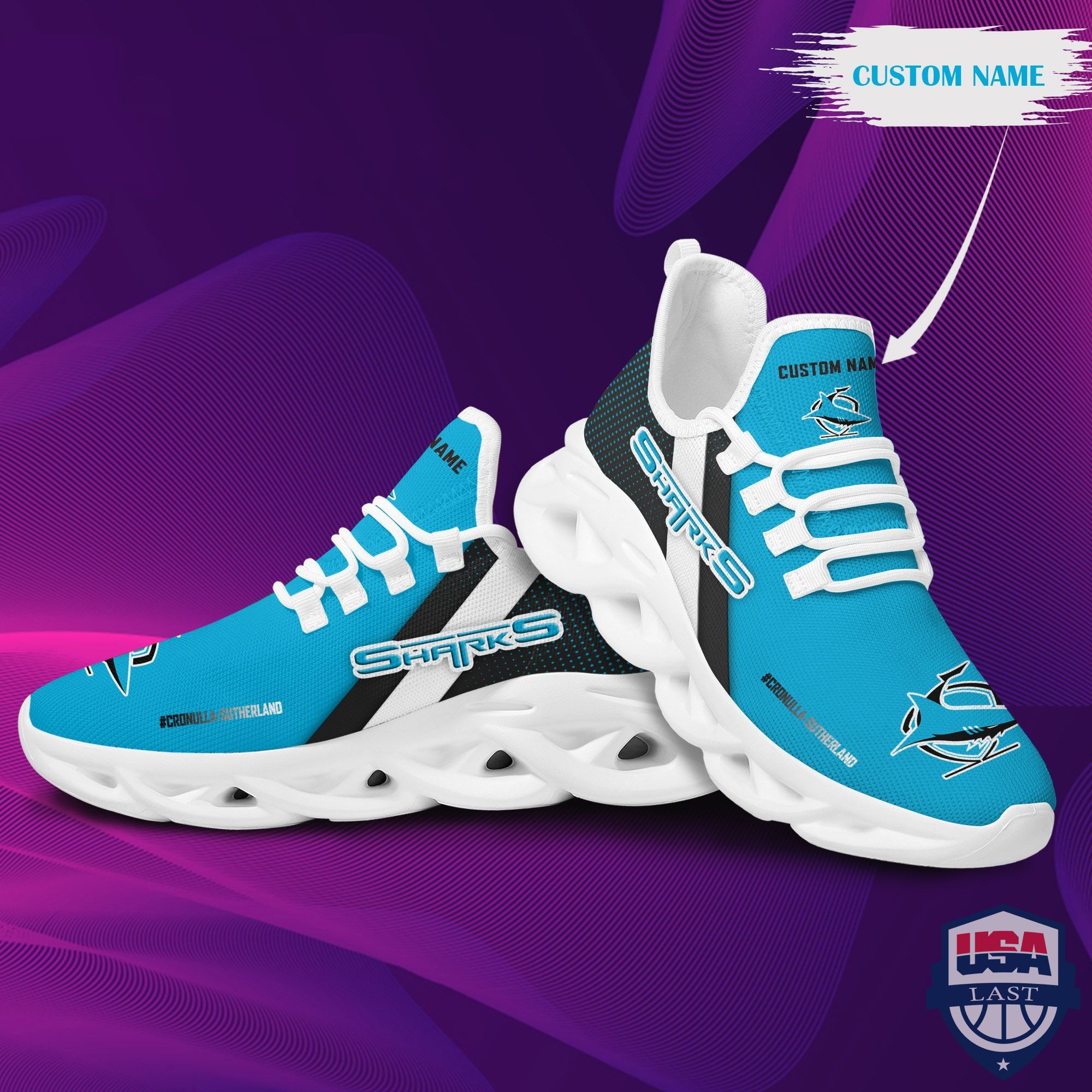 Personalized Cronulla-Sutherland Sharks Max Soul Shoes Personalized Cronulla-Sutherland Sharks Max Soul Shoes