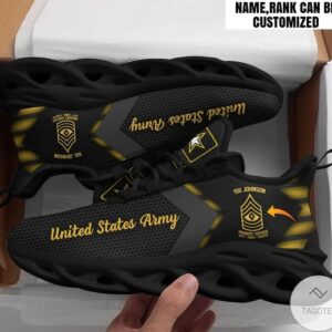 Personalized Customized Name And Rank Us Army Sneaker Max Soul Shoes