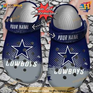 Personalized Dallas Cowboys Half Tone Drip Flannel Crocs Clog Shoes