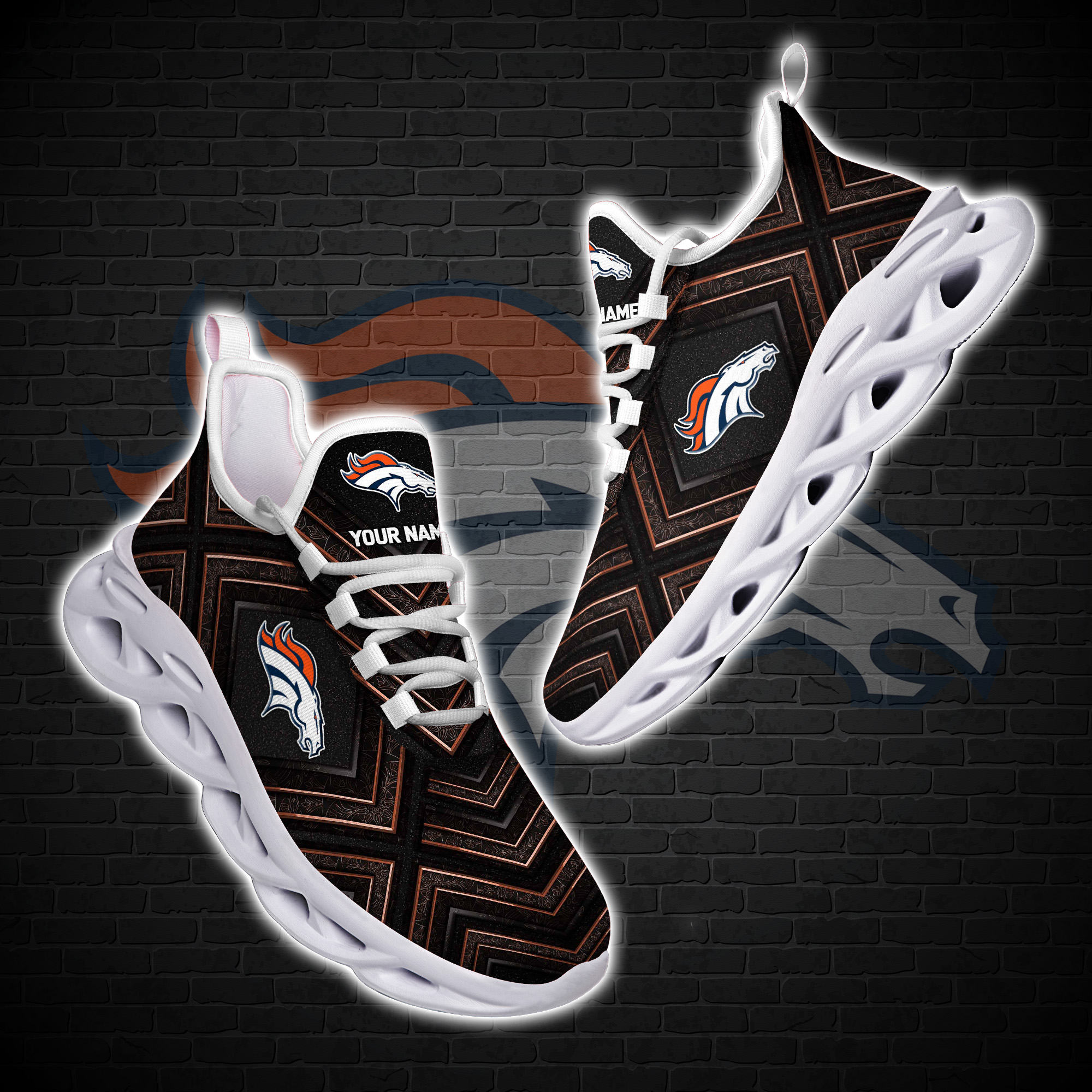 Personalized Denver Broncos Custom Clunky Max Soul Shoes Personalized Denver Broncos Custom Clunky Max Soul Shoes