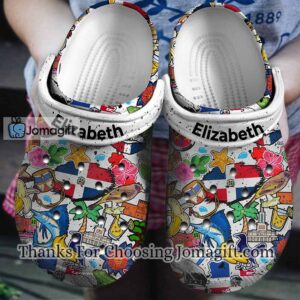 Personalized Dominican Symbols Crocs Gift