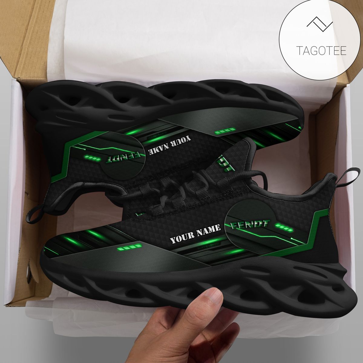 Personalized Fendt Tractor Shoes Custom Black Clunky Sneakers Max Soul Shoes Personalized Fendt Tractor Shoes Custom Black Clunky Sneakers Max Soul Shoes