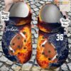 Personalized Fire And Water Football Crocs Clog Shoes