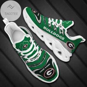 Personalized Georgia Bulldogs Ncaa Saint Patrick S Day Shamrock Custom Name Clunky Max Soul Shoes Sneakers For Mens Womens
