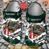 Personalized Green Bay Packers Mascot Ripped Flag Crocs Clog Shoes