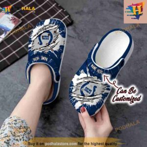 Personalized Indianapolis Colts Football Ripped Claw Crocs Clog Shoes