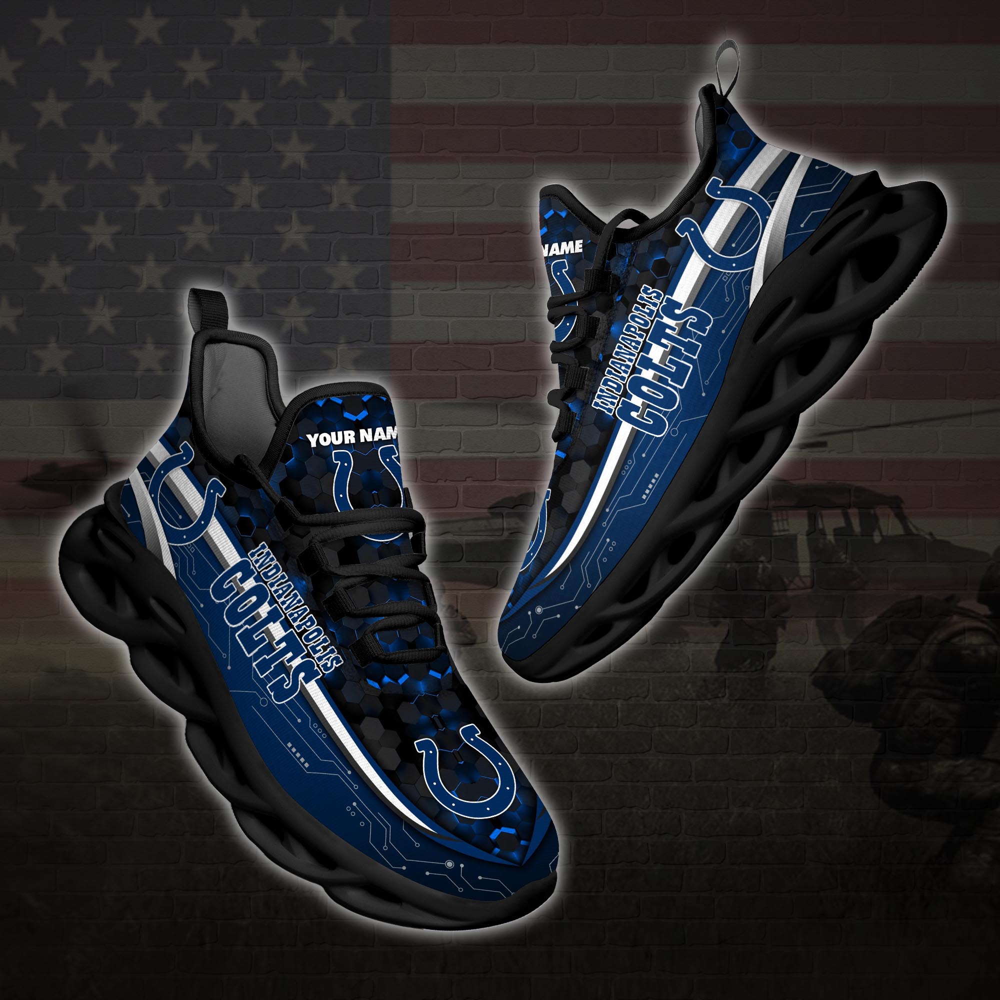 Personalized Indianapolis Colts Football Team Clunky Max Soul Shoes Personalized Indianapolis Colts Football Team Clunky Max Soul Shoes