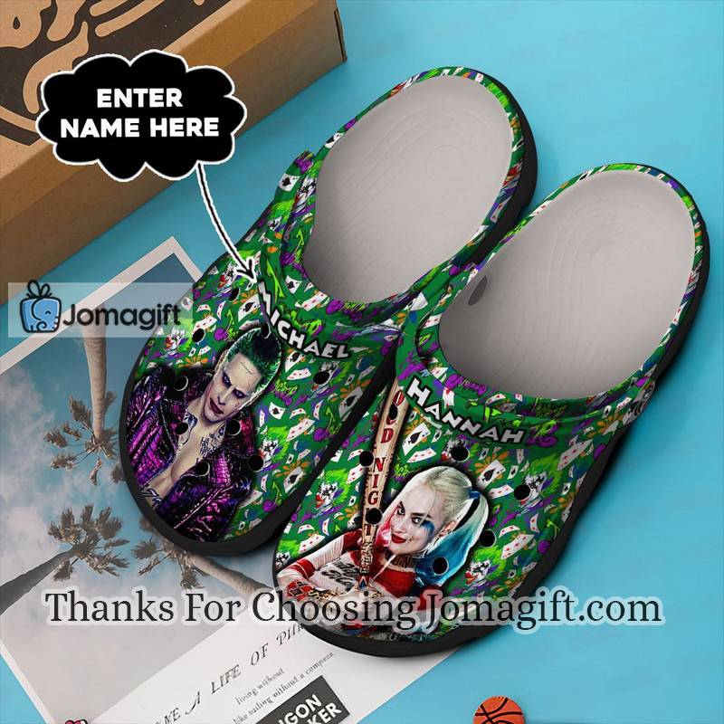 Personalized-Joker-And-Harley-Quinn-Green-Crocs-Gift-1