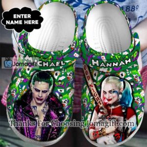 Personalized Joker And Harley Quinn Green Crocs Gift