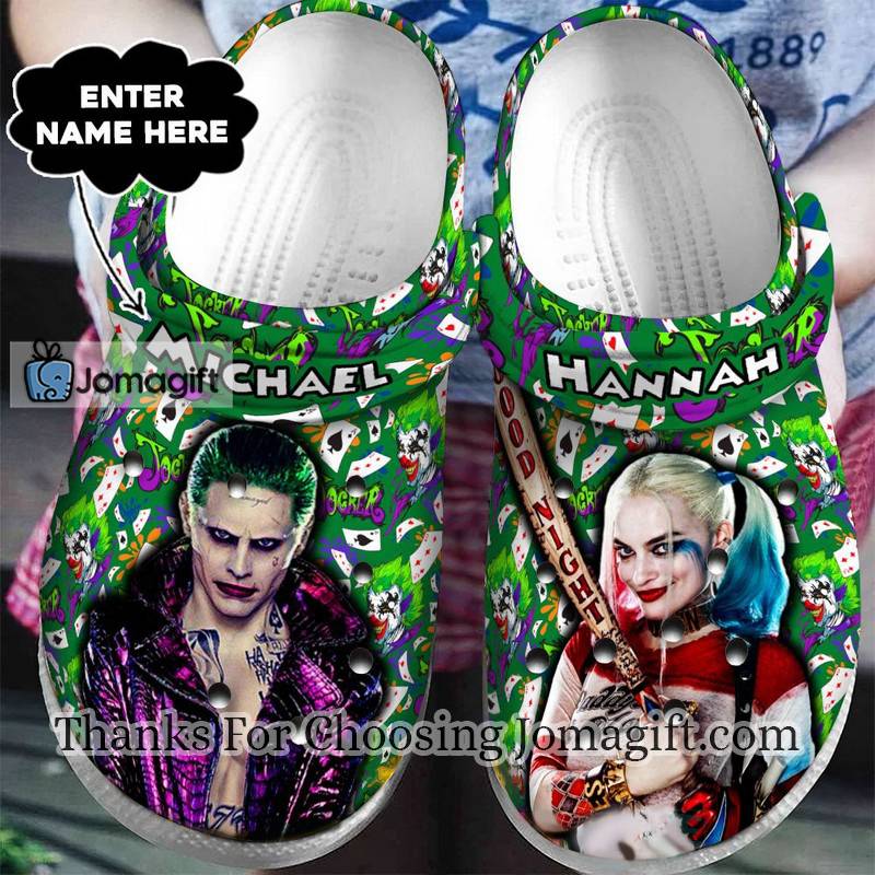 Personalized Joker And Harley Quinn Green Crocs Gift Personalized Joker And Harley Quinn Green Crocs Gift