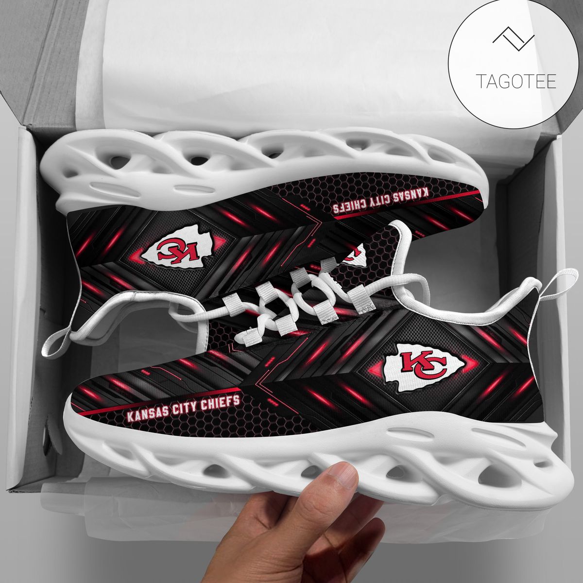 Personalized Kansas City Chiefs Football Team Clunky Sneakers Max Soul Shoes Personalized Kansas City Chiefs Football Team Clunky Sneakers Max Soul Shoes