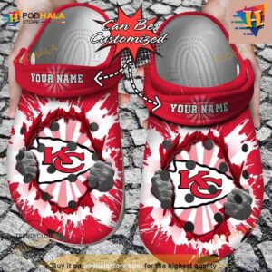 Personalized Kansas City Chiefs Hands Ripping Light Crocs Clog Shoes