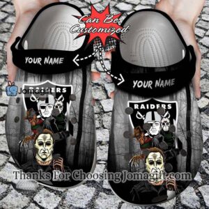 Personalized Las Vegas Raiders Horror Movie Crocs Gift