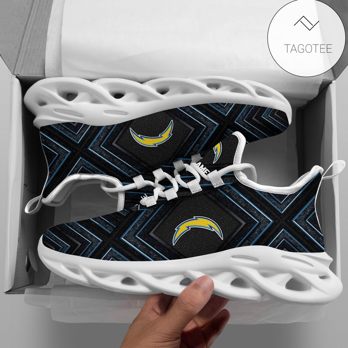 Personalized Los Angeles Chargers Clunky Sneakers Max Soul Shoes Personalized Los Angeles Chargers Clunky Sneakers Max Soul Shoes