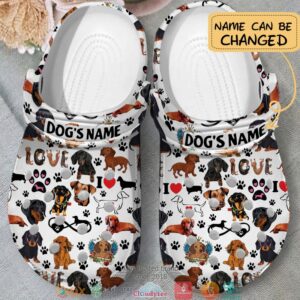 Personalized Love Dachshund Dog Crocband Shoes