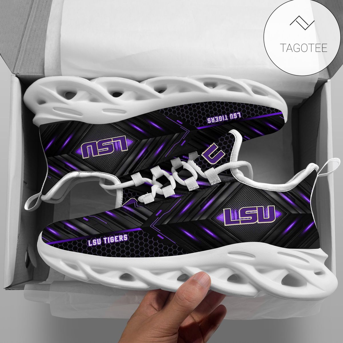 Personalized Lsu Tigers Football Team Clunky Sneakers Max Soul Shoes Personalized Lsu Tigers Football Team Clunky Sneakers Max Soul Shoes