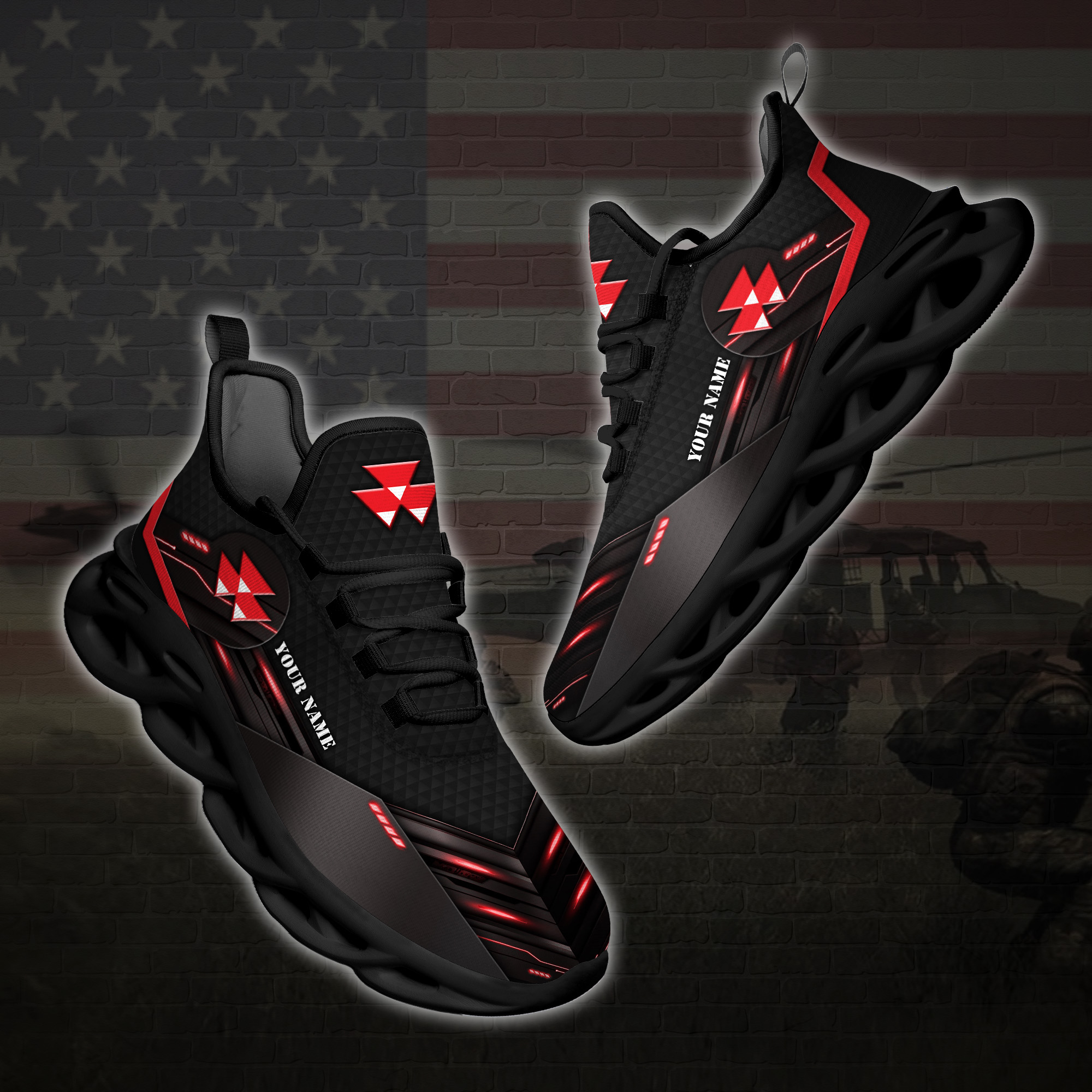 Personalized Massey Ferguson Tractor Max Soul Clunky Sneaker Personalized Massey Ferguson Tractor Max Soul Clunky Sneaker