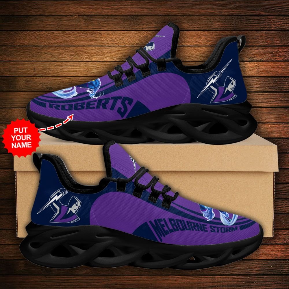 Personalized Melbourne Storm Clunky Max Soul Shoes Personalized Melbourne Storm Clunky Max Soul Shoes