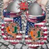Personalized Miami Hurricanes American Flag Crocs Gift