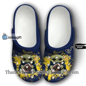 [Personalized] Michigan Wolverines Baby Yoda Crocs Gift