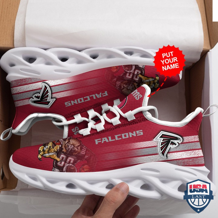Personalized Name Atlanta Falcons Mascot Max Soul Shoes Personalized Name Atlanta Falcons Mascot Max Soul Shoes