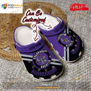 Personalized Name Baseball Crocs Crockies Baseball Logo Team Clog Shoes