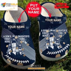 Personalized Name Crocs Dad And Son Daughter Mlb Ny Yankees Crocs Crocband Clogs