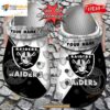Personalized Name Football Crocs Lv Raiders Team Pattern Clog Shoes