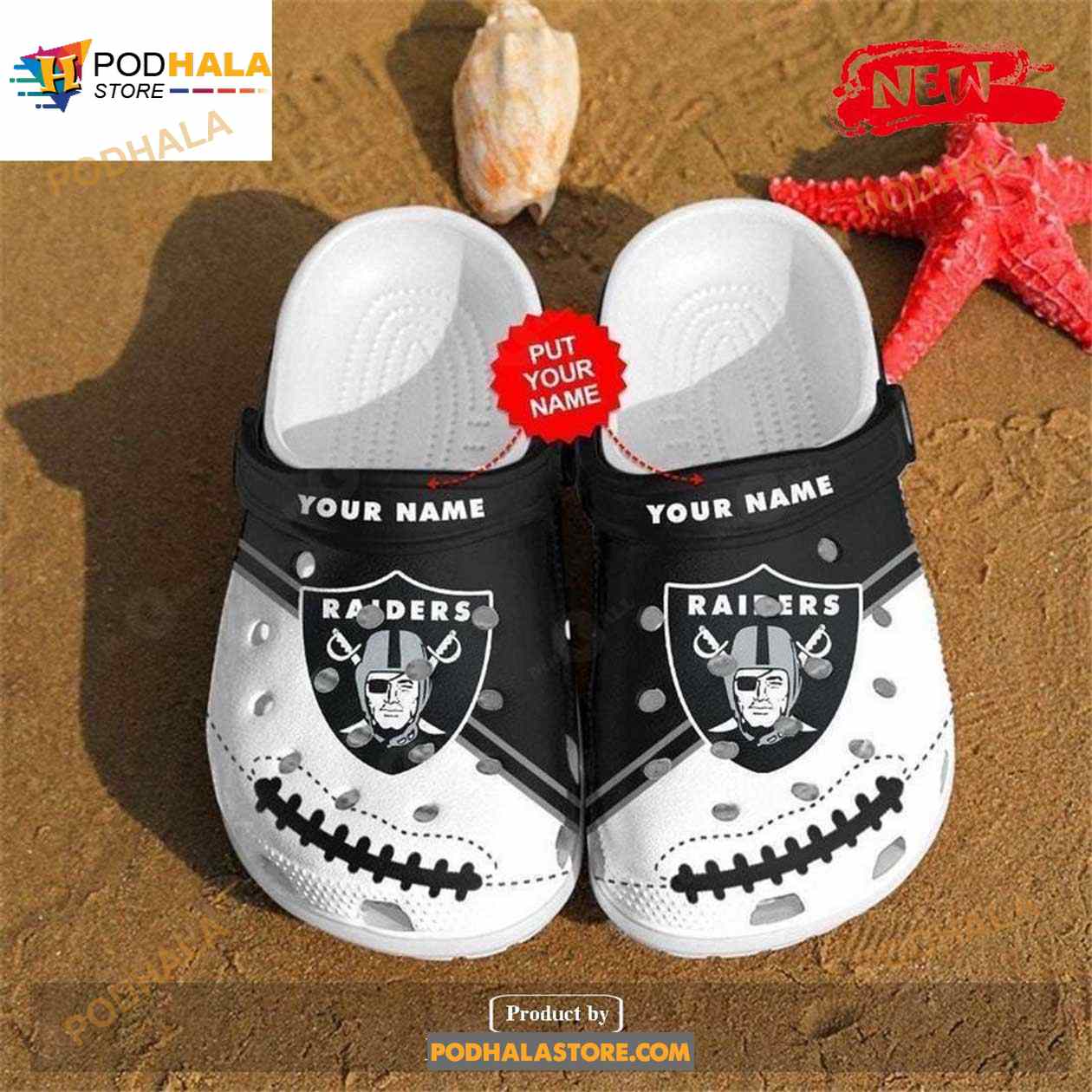 Personalized Name Las Vegas Raiders Gift For Fan Crocs Crocband Clogs Comfy Footwear Personalized Name Las Vegas Raiders Gift For Fan Crocs Crocband Clogs Comfy Footwear