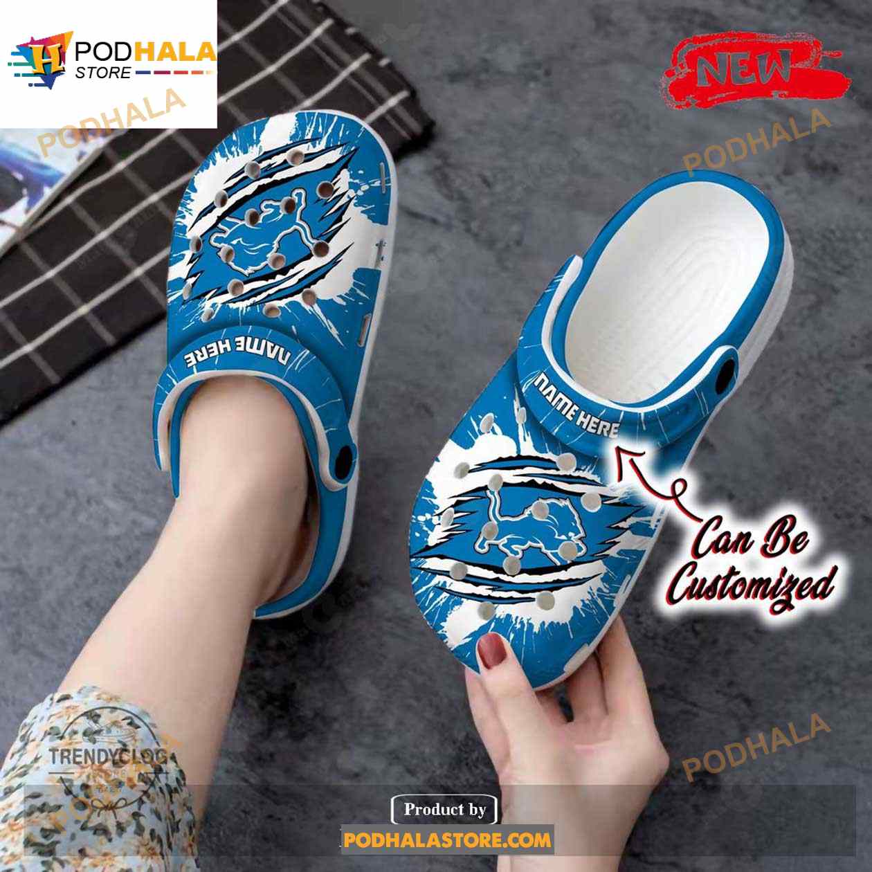 Personalized Name Lions Crocs Dlions Football Ripped Claw Clog Shoes Personalized Name Lions Crocs Dlions Football Ripped Claw Clog Shoes