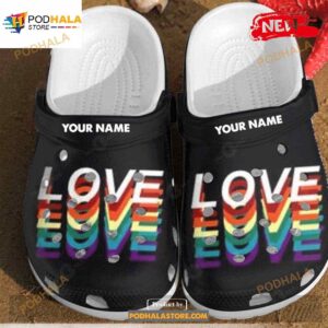 Personalized Name Love Is Love Crocs Rubber Crocs Crocband Clogs Comfy Footwear