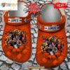 Personalized Name Mascot Team Flame Hand Crocs Style Clog Shoes