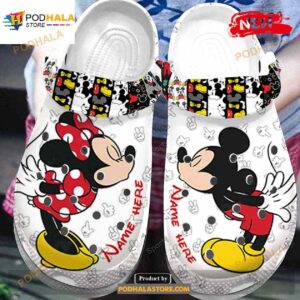 Personalized Name Mickey – Minnie Love Couple Crocs Classic Clog Shoes