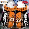 Personalized Name Number Basketball Player Black Orange Crocs Classic Clog Shoes