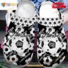 Personalized Name Number Black – White Soccer Crocs Classic Clog Shoes