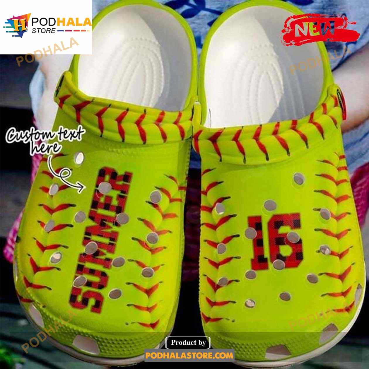 Personalized Name Number Softball Red Caro Crocs Classic Clog Shoes Personalized Name Number Softball Red Caro Crocs Classic Clog Shoes