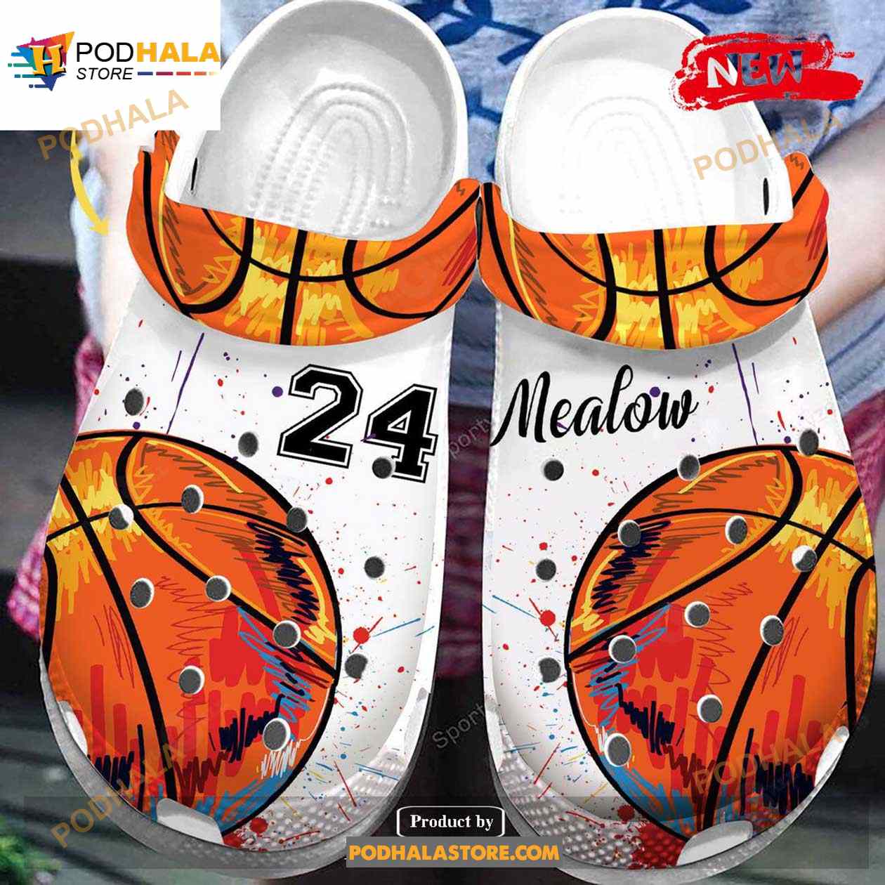 Personalized Name Number Watercolor Basketball Crocs Classic Clog Shoes Personalized Name Number Watercolor Basketball Crocs Classic Clog Shoes