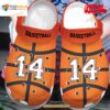 Personalized Name Orange Basketball Ball Leather Crocs Classic Clog Shoes
