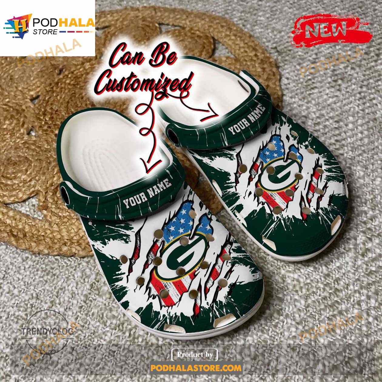 Personalized Name Packers Crocs Gpackers Football Ripped American Flag Clog Shoes Personalized Name Packers Crocs Gpackers Football Ripped American Flag Clog Shoes