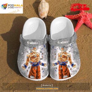 Personalized Name Songoku Art Design Crocs Clog Shoes