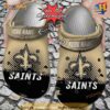 Personalized New Orleans Saints Half Tone Drip Flannel Crocs Clog Shoes