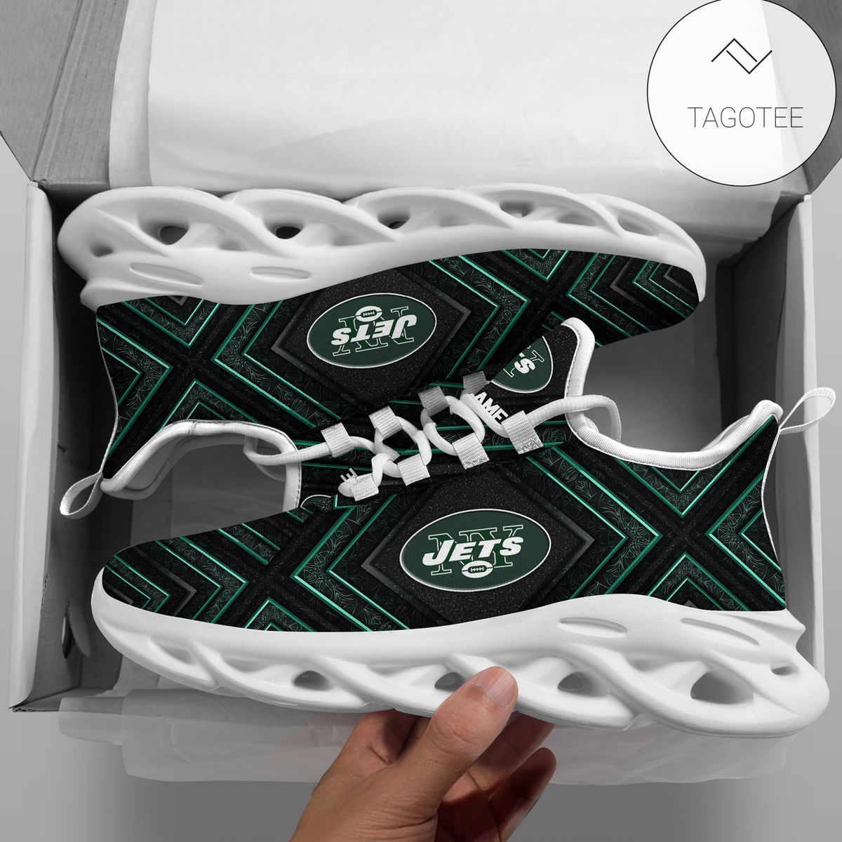 Personalized New York Jets Clunky Sneakers Max Soul Shoes Personalized New York Jets Clunky Sneakers Max Soul Shoes